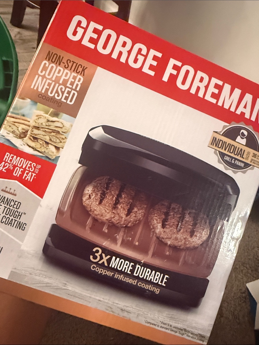 George Foreman Black Copper-Infused Non-Stick Grill
